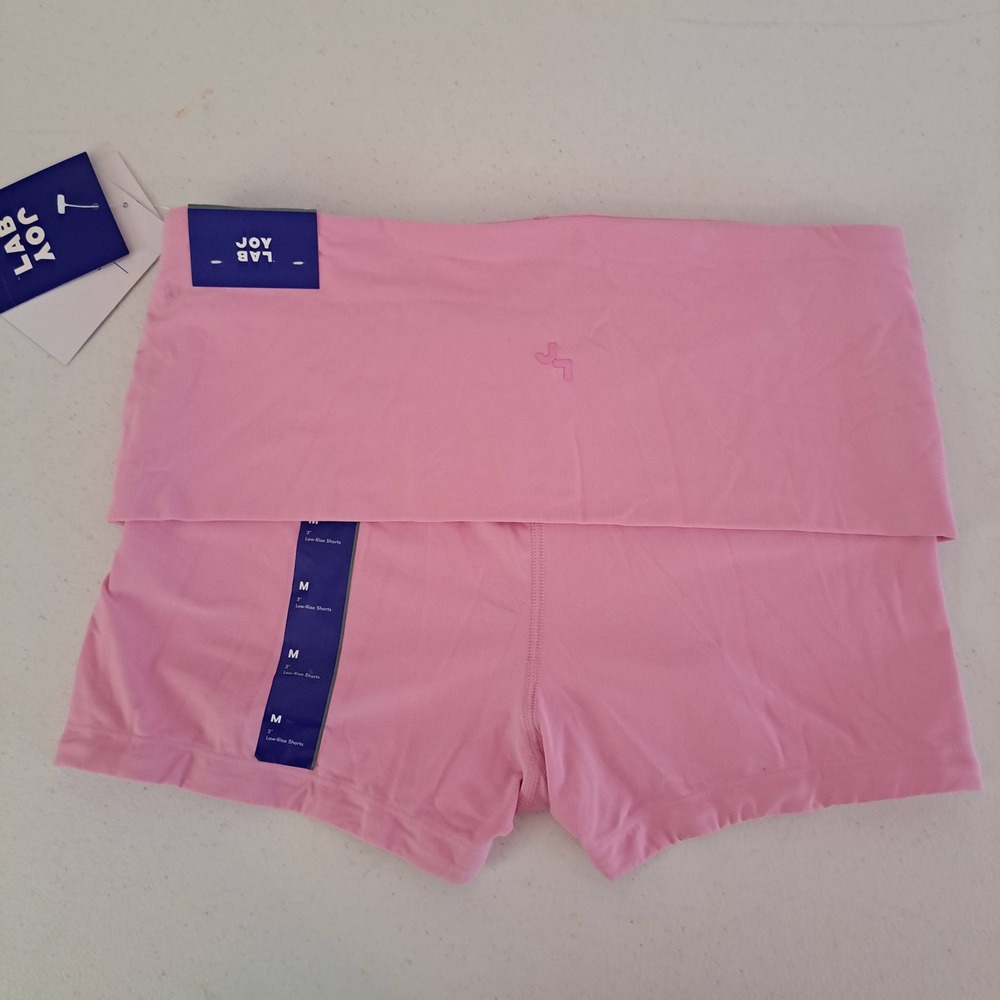 Women's Foldover Waistband Bike Shorts 3" - JoyLab Pink M 1016-160-B45